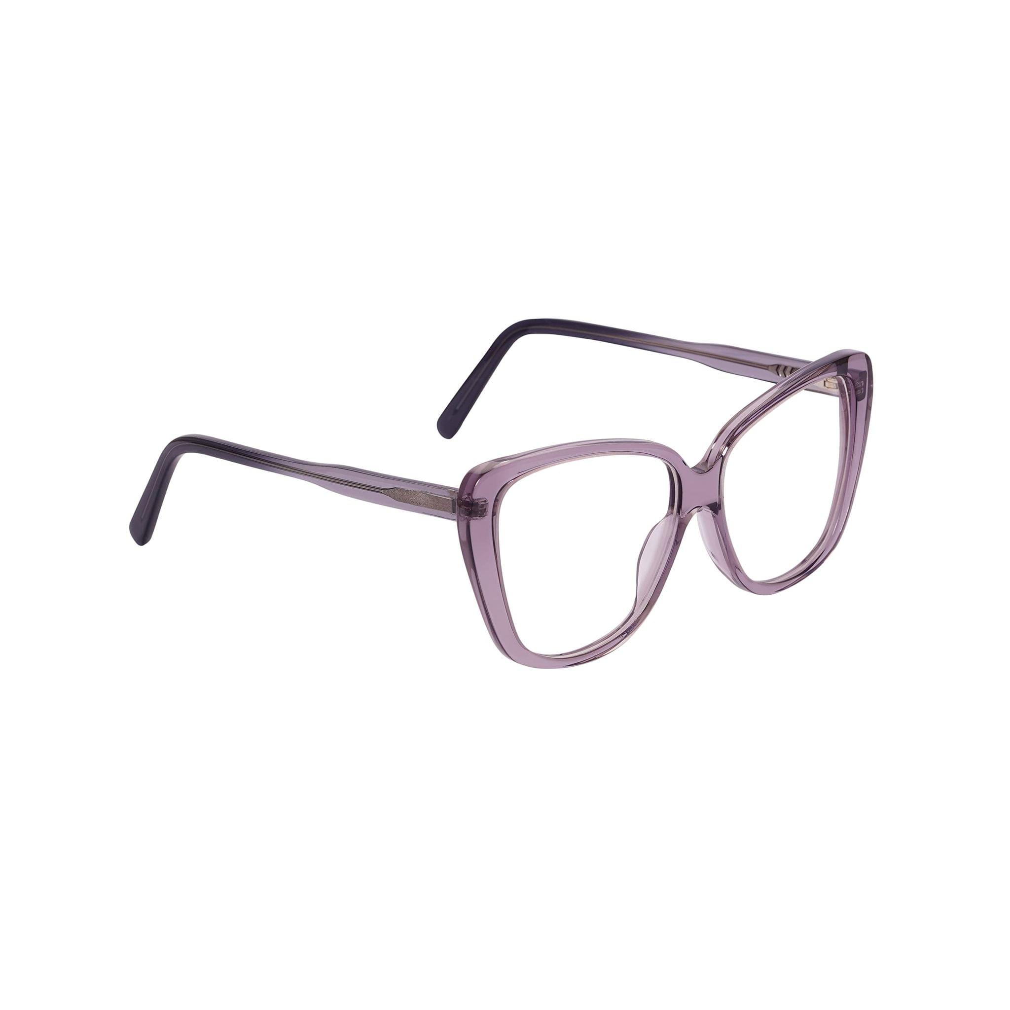 Eyenaks Cat-Eye Acetate Zero Power Frame for Women/Girls (Grey)