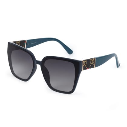 Eyenaks Premium Leather Sunglass For Women | UV400 Protection | Elegant Leather Design | Pack Of 1 (Blue)