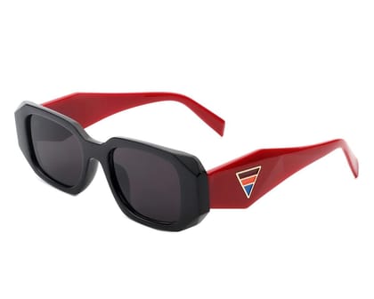 Eyenaks Retro Vintage Narrow Rectangular Abstract Unisex Sunglasses UV400 Protected (Black)-Pack of 1