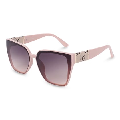 Eyenaks Premium Leather Sunglass For Women | UV400 Protection | Elegant Leather Design | Pack Of 1 (Pink)