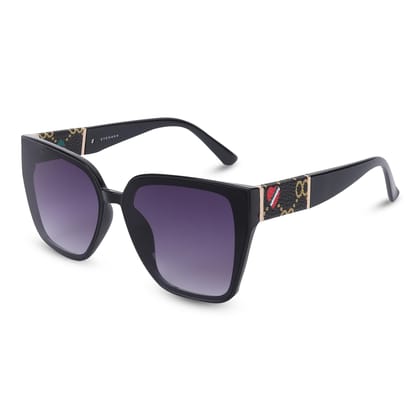 Eyenaks Premium Leather Sunglass For Women | UV400 Protection | Elegant Leather Design | Pack Of 1 (Black)