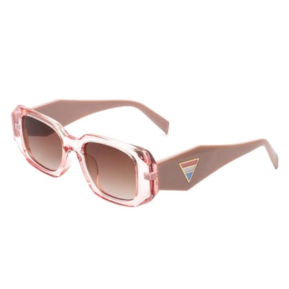 Eyenaks Retro Vintage Narrow Rectangular Abstract Unisex Sunglasses UV400 Protected -Pack of 1 (Pink)