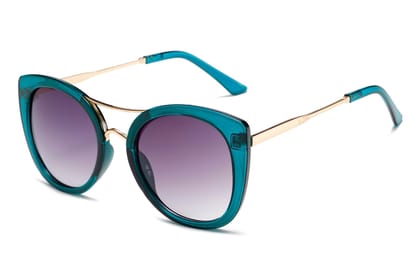 Eyenaks Cateye Sunglasses for Women | Premium Metal and PC Finish | UV400 Protection | Pack of 1 (Blue)