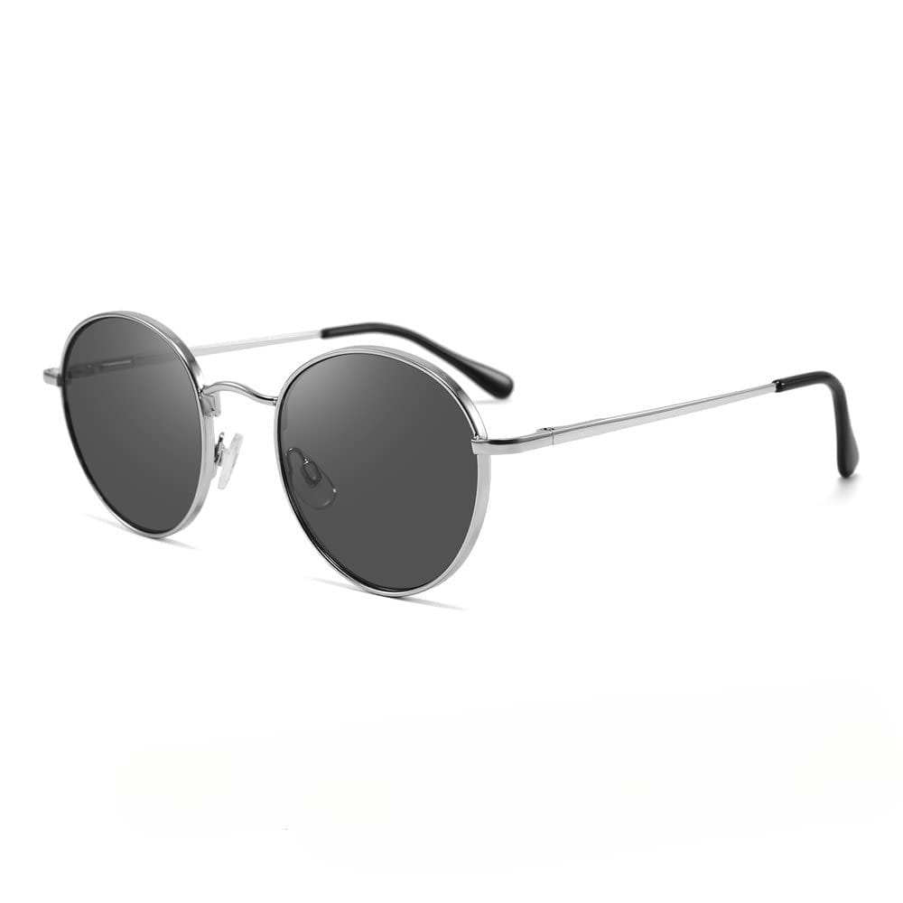Eyenaks Oval Shape Metal Sunglasses | UV 400 Protection | Unisex Design | Everyday Wear | Spring Hinges for Comfortable Fit | Pack Of 1 (Silver)