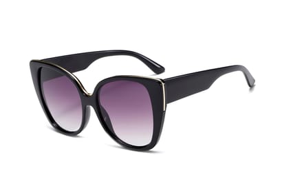 Eyenaks Cateye Sunglass For Women | UV400 Protection | Funky Wear | Pack of 1 (Black)