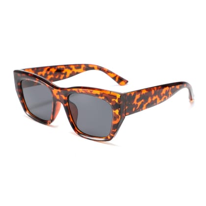 Eyenaks Unisex Retro Rectangular Sunglasses (Cheetah) | UV400 Protection | Unisex Sunglass | Pack of 1