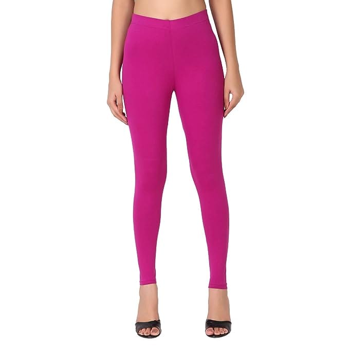 Maya Boutique Women Solid Ankle Length Leggings-Violet