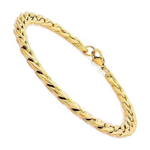 Men's Woven Link Chain Bracelet 14K Yellow Gold 8