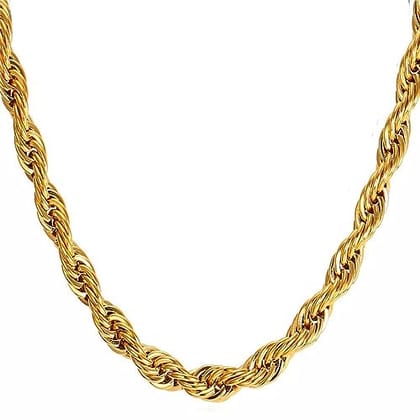 Golden Stainless Steel Rope Chain Necklace For Men Boys