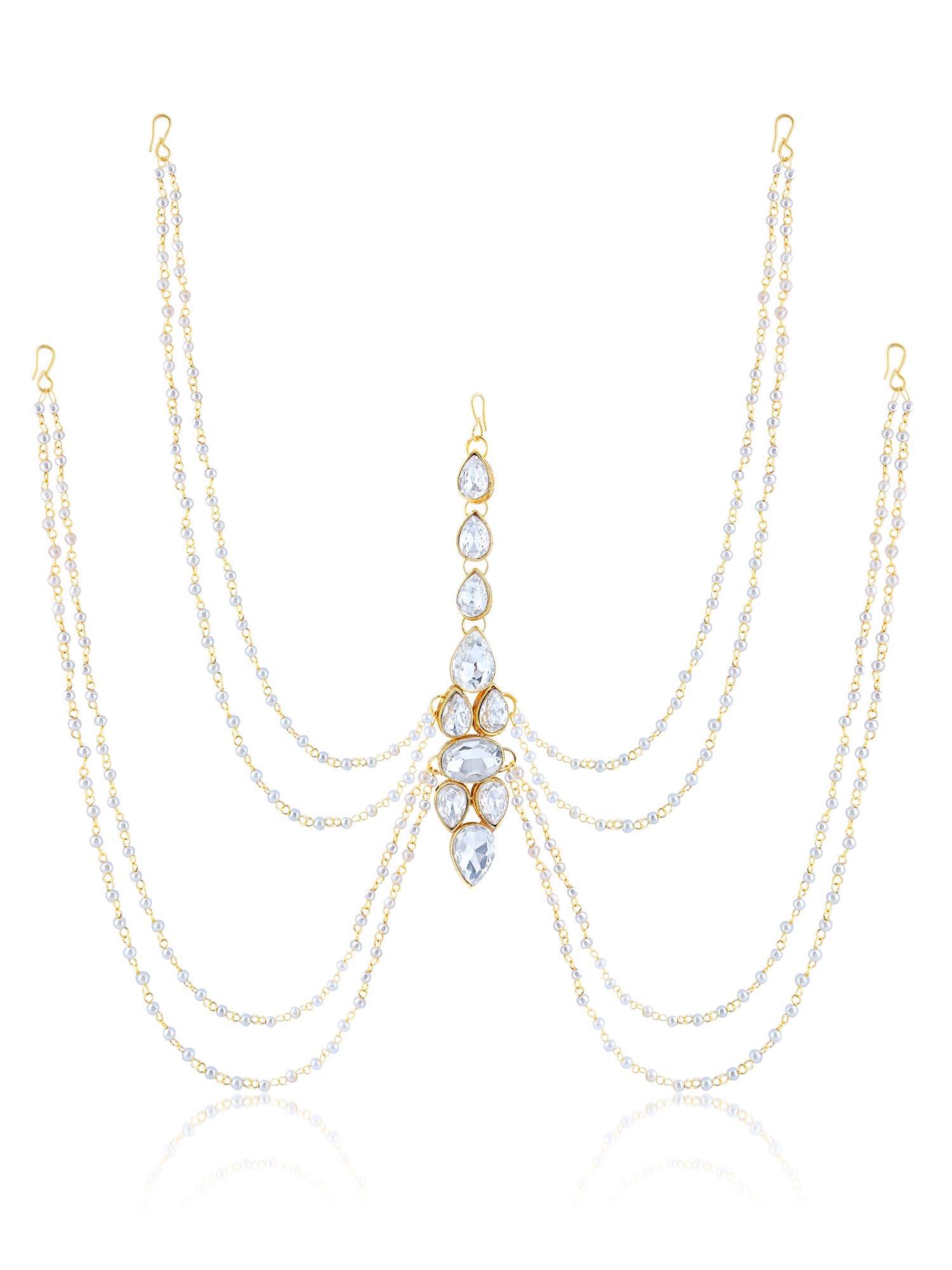 Live Evil Gold Plated Kundan Matha Pattai Mang Tika For Women Girls | Fashion Jewellery For Girls | Traditional | Wedding Engagement