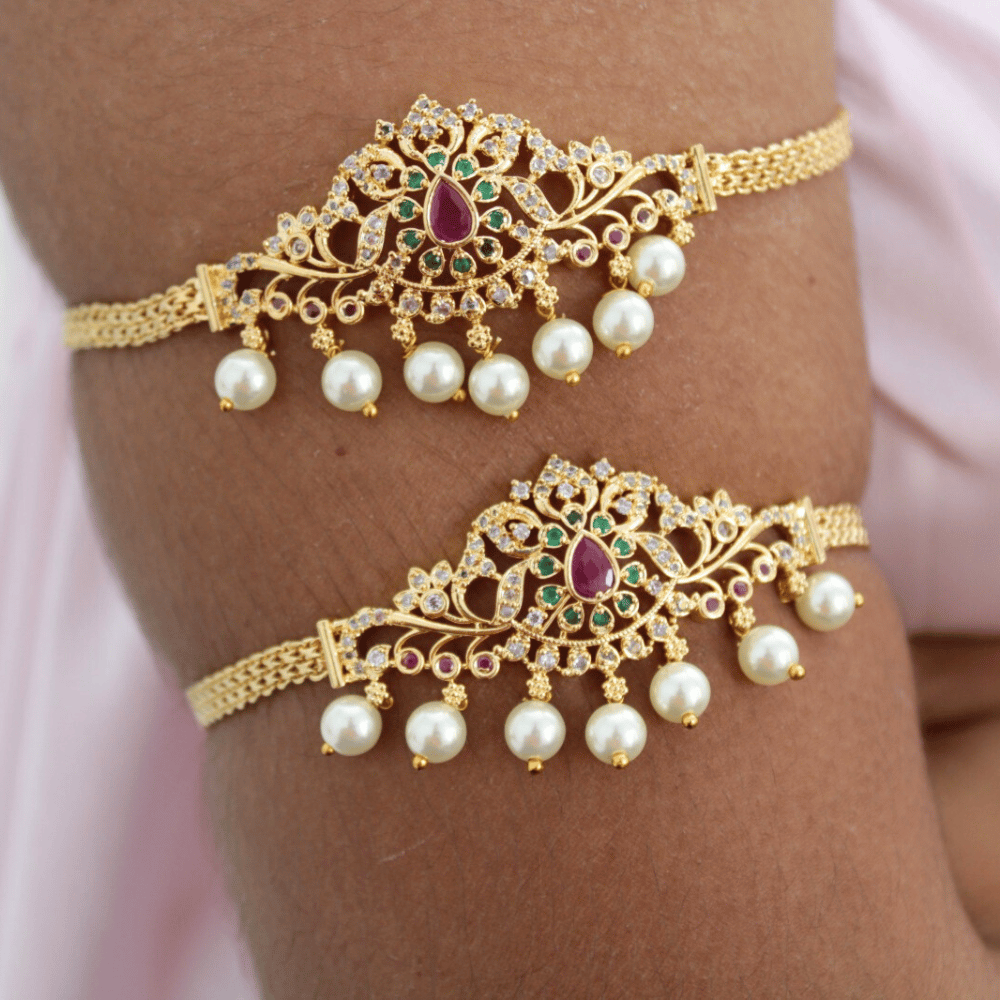 Armlet | Bajuband | Bajuband for girls and women | Multicolour gold plated bajuband
