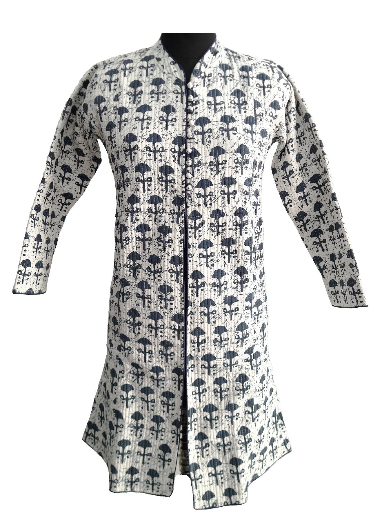 Shuban Traders Indian Handicraft Cotton Woman's/Girl's Quilted Hand Block Printed Jaipuri Full Length -Reversible Jacket