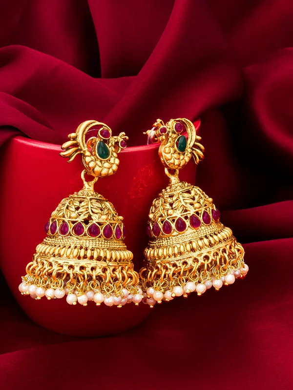 Silver Plated Dome Shaped Jhumkas Earrings