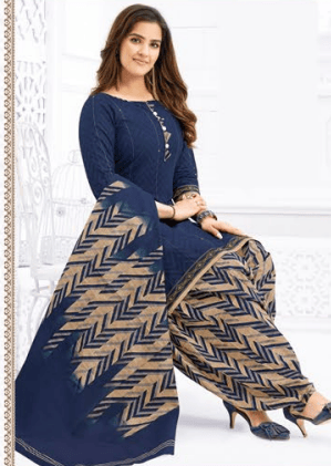 Unstitched Crepe Salwar Suit Material Printed