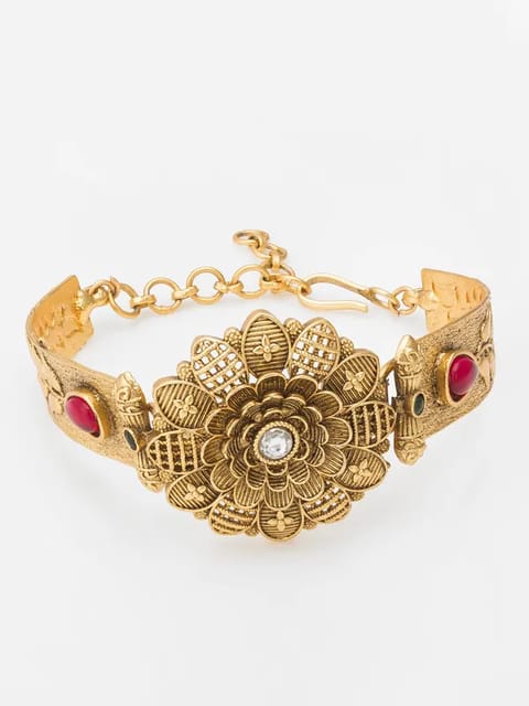 Traditional Gold Plated Antique Kada Bangle Bracelet By Gehna Shop