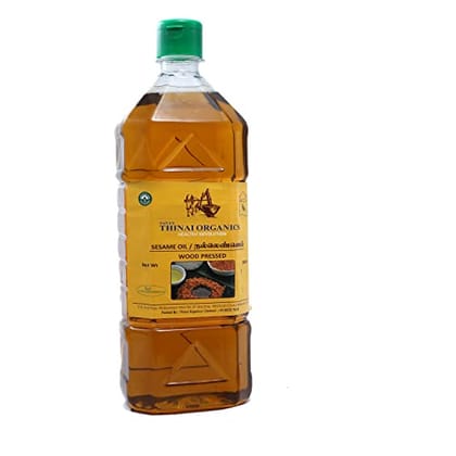 Sana's Thinai Organics - Wood Pressed Sesame (Gingelly) Oil Bottle (1000 ml)