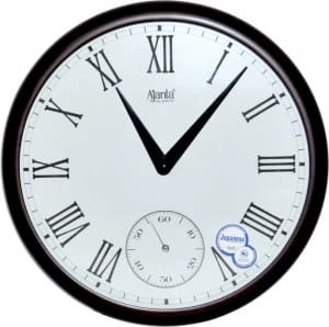 Ajanta Quartz Wall Clock with Round Dail Shape 2837 Brown for Office and Home