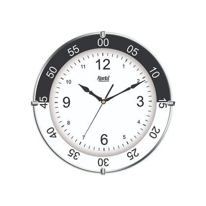 AJANTA Analog 32 cm X 32 cm Wall Clock  (Silver, Grey, With Glass, Standard)