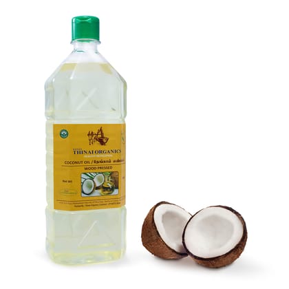 Organic Wood Pressed Coconut Oil (Chekku) Cold Pressed Coconut Oil, 100% Pure & Natural Untreated & Unrefined Coconut oil for Healthy Skin and Hair, Coconut Oil (1000 ml)