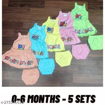 5+5 Pcs cotton enriched frock with high quality fiber which makes your baby feels comfortable.