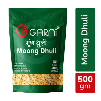 Garni Foods Unpolished Moong Dhuli | Premium Grade |100% Natural, 500g