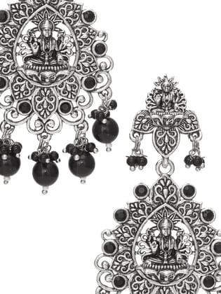 Blee19 Brass Silver Oxidised Plating Moksha Boho Style Chandbali Earrings For Women And Girls Blee19 Brass Silver Oxidised Plating Moksha Boho Style Chandbali Earrings For Women And Girls