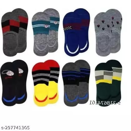 Pack of 8 - PRINTED- different patterns. Ultra-warm and soft, this pair of socks is a must-have to keep you comfortable in all season. It is crafted in premium cotton and features a trendy print.