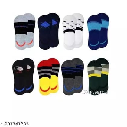 Pack of 8 - PRINTED- different patterns. Ultra-warm and soft, this pair of socks is a must-have to keep you comfortable in all season. It is crafted in premium cotton and features a trendy print.