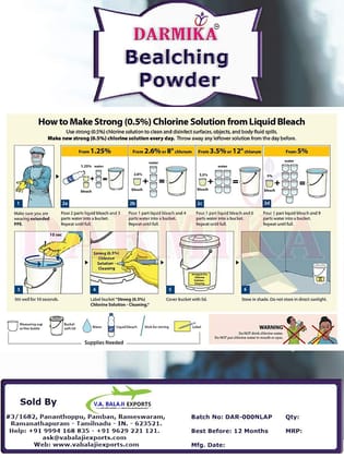 DARMIKA Powerful Bleaching Powder Calcium Hypochlorite 500g