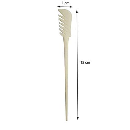DARMIKA White Marble Comb Design Juda Stick/Bun Stick for Women & Girls Hair Accessory set of 2