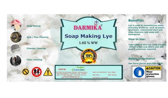 Darmika Lye - Soap Making Flakes/Drain Cleaner Flakes - 450g