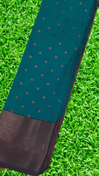 Women Semi Pattu Saree Silk Blend Saree dispumper color saree with pink color pallu and blouse