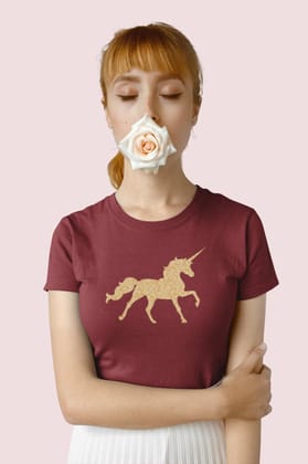 Round Neck T-Shirt (Women) - Mystical Unicorn (12 Colours)