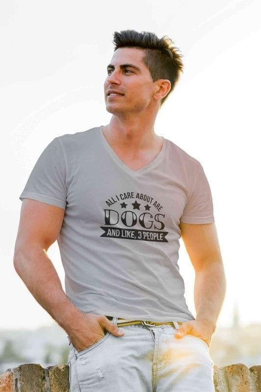 V Neck T-Shirt (Men) - Dogs Are My Life (2 Colours)