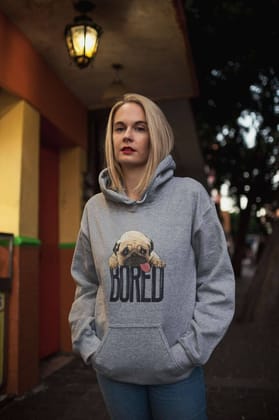 Hoodie (Men) - Bored Pug Baby (8 Colours)