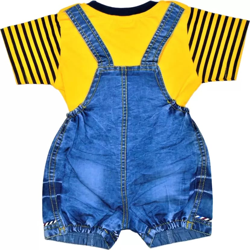 Dungaree For Baby Boys & Baby Girls Party Embroidered Pure Cotton (Multicolor, Pack of 1)