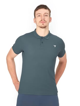 Men Solid Polo Neck Cotton Blend  T-Shirt