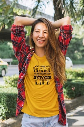 Round Neck T-Shirt (Women) - Hardworking Pawrent (9 Colours)