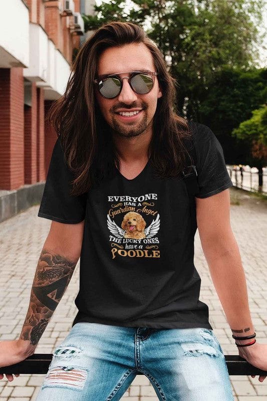 V Neck T-Shirt (Men) - Angelic Poodle (2 Colours)