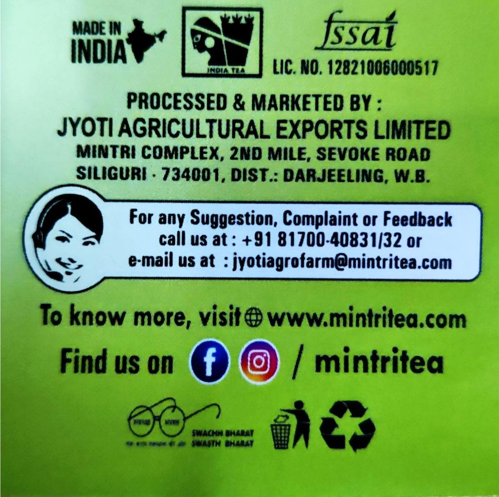 Roasted Premium Orthodox Black Tea from the foothills of Darjeeling | Jyoti Agro Farm (200g) | 150 to 200 cups approx | Gourmet Whole Leaf Tea by MINTRI TEA