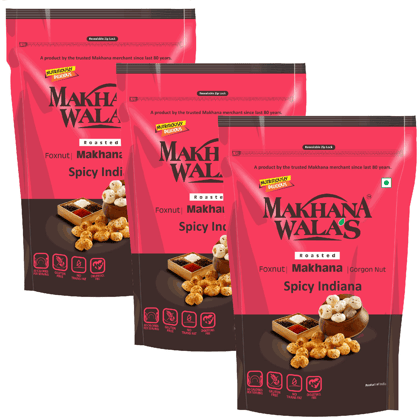 Makhanawala's Roasted Makhana | Spicy Indiana |Flavored makhana, Pack of 3, 70g Each. Fox Nut  (3 x 70 g)