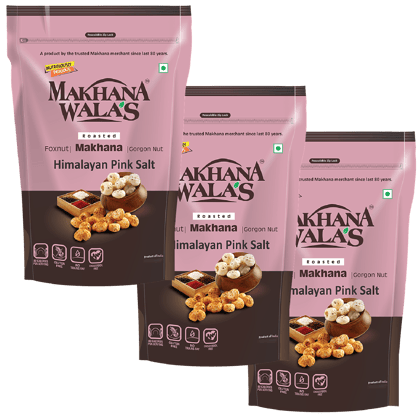 Makhanawala's Roasted Makhana|Himalayan Pink Salt |Flavored makhana, Pack of 3, 70g Each. Fox Nut  (3 x 70 g)