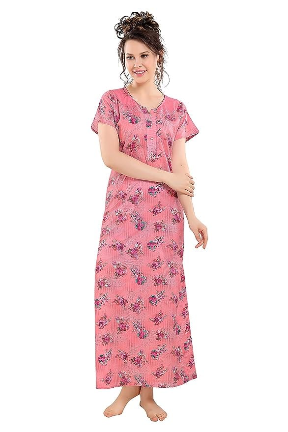 Present,Classic Digital Cotton Printed Night Gown