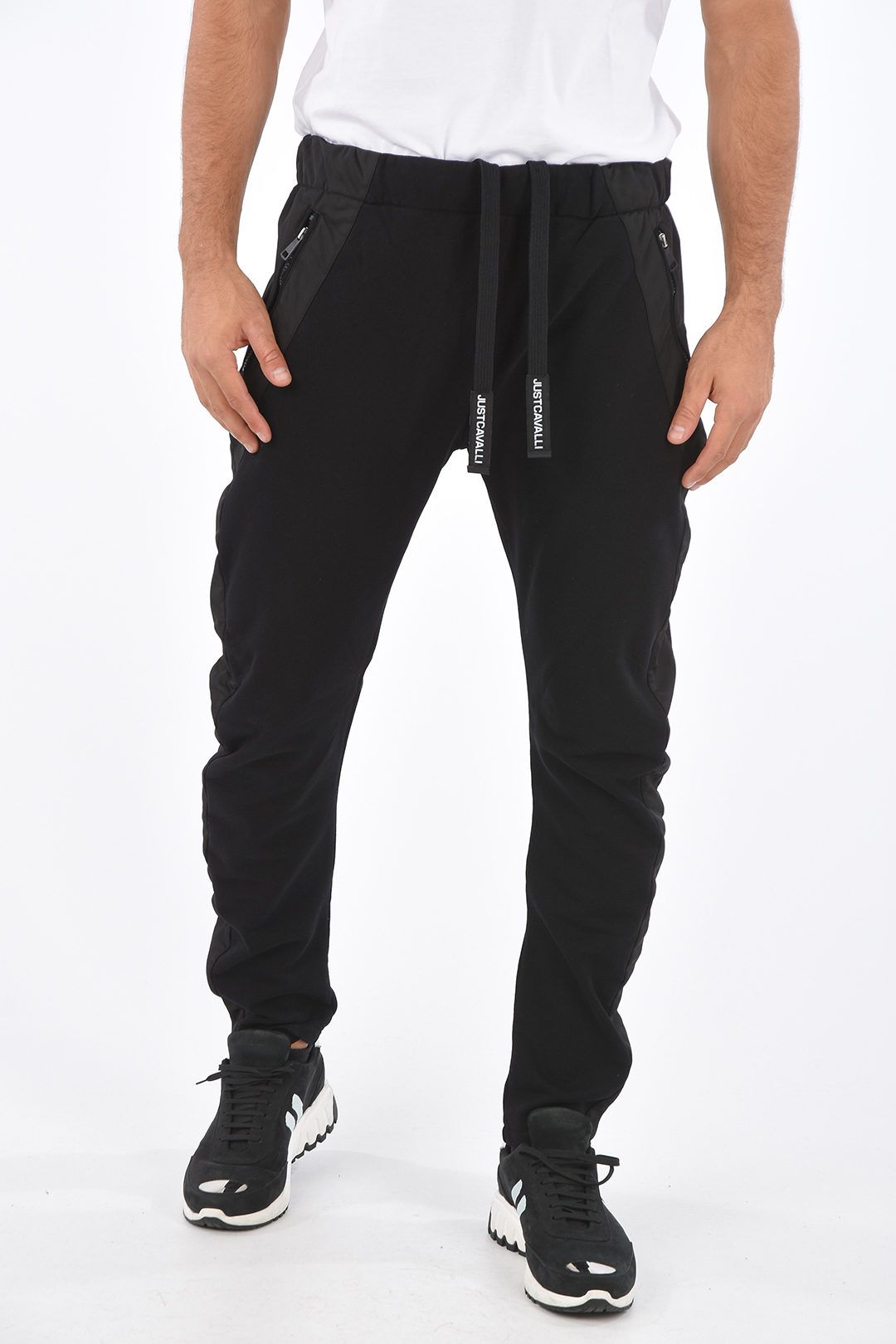 Men's Black Polyester Self Pattern Slim Fit Regular Track Pants – SVB  Ventures