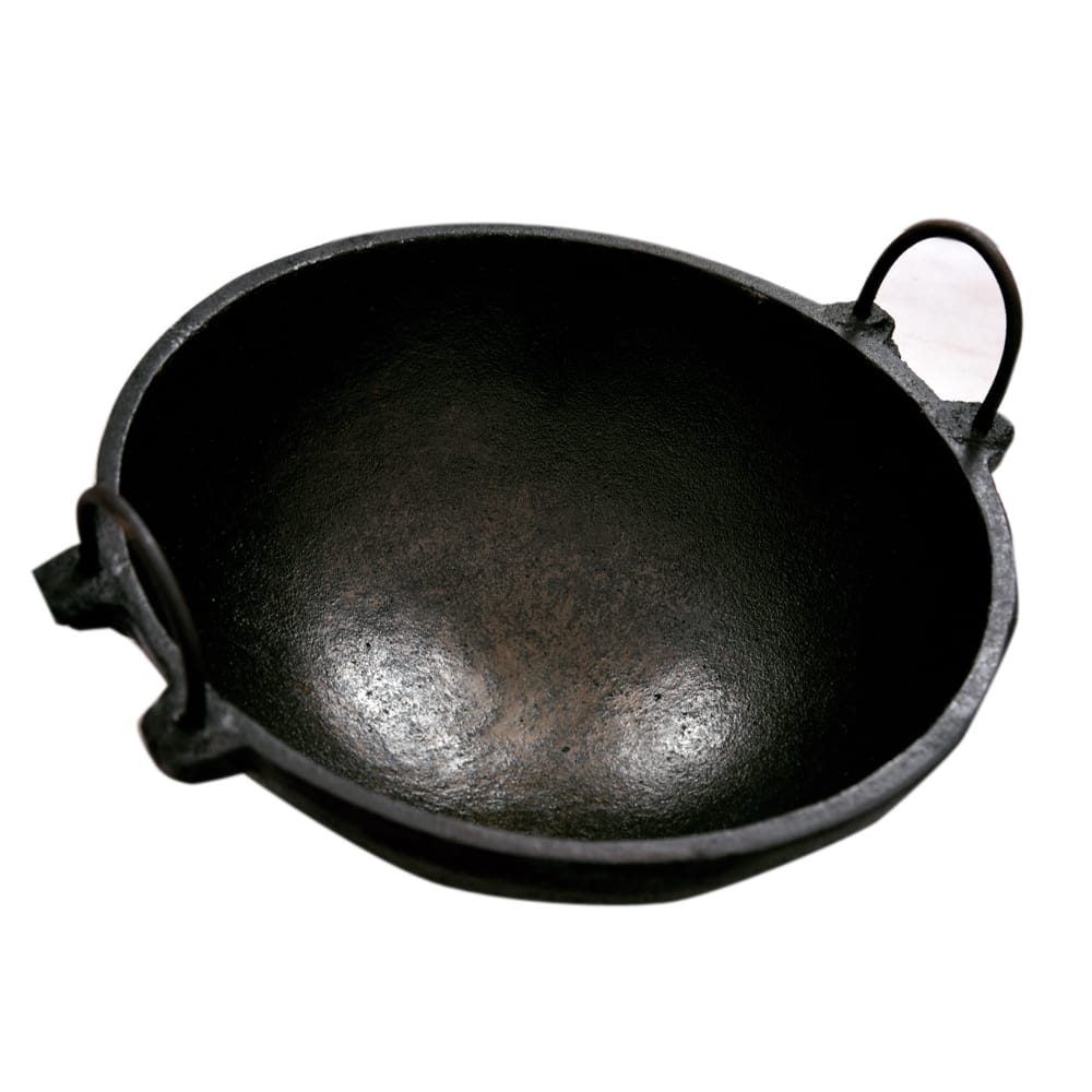 Seematis Kitchen Pre seasoned Cast Iron Kadai / Kadhai 7<8<9<10 Inch Black Small Size / Pots & Pan / Wok