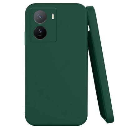 | Inner Velvet Fabric Lining | Matte Silicone Flexible |Raised Bumps for Camera & Screen Protection Back Case Cover - Green