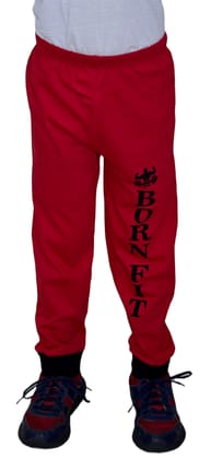 JILZ  Pure Cotton Track Pant For Boys (Red, Pack of 1)