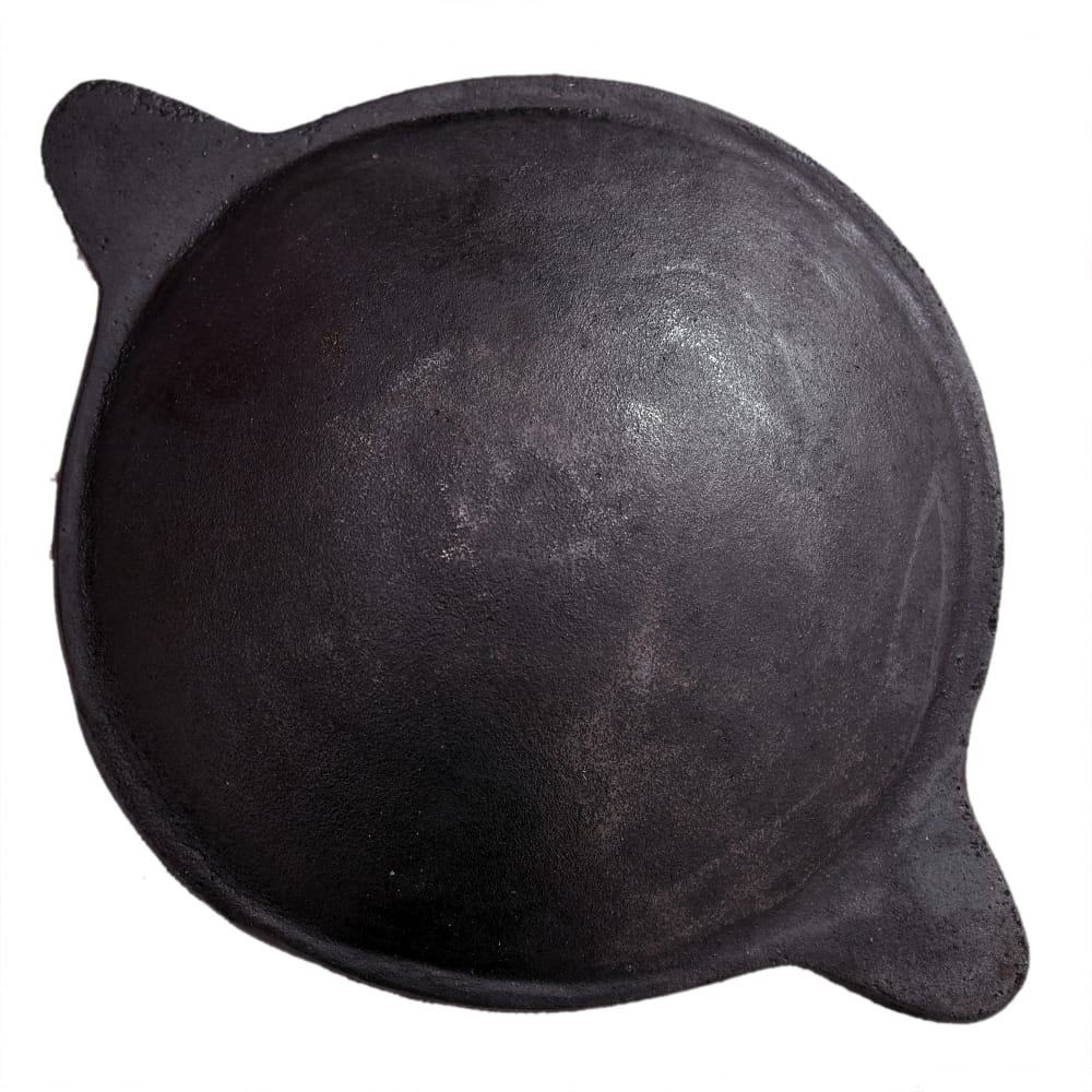 Seematis Kitchen Pre Seasoned Cast Iron Appam Chatty / Appam Pan 8<9<10 Inch Black