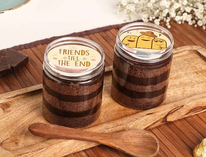 Set Of 2 Friendship Day Chocolate Jar Cakes