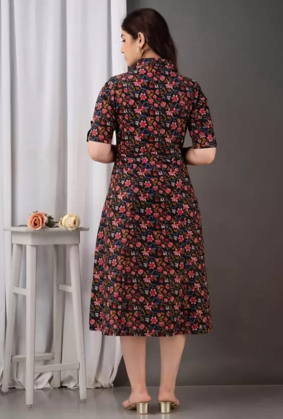 Women A-line Multicolor Dress